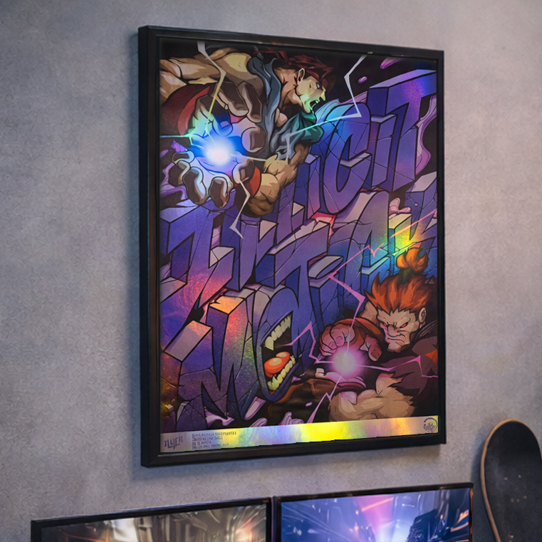 Poster holográfico ILLICIT x Motick