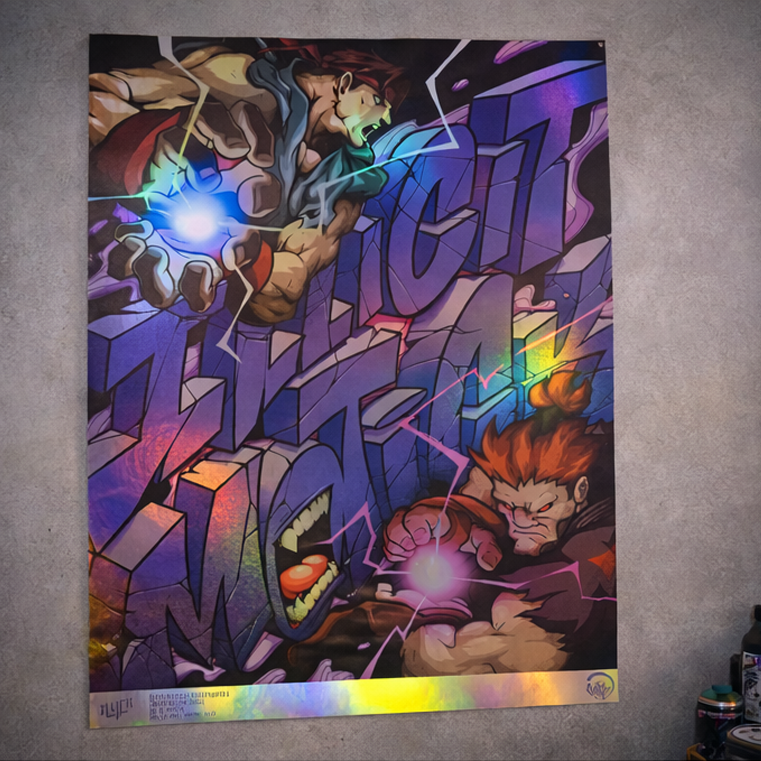 Poster holográfico ILLICIT x Motick